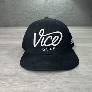 Vice Golf Hat Cap Snap Back Mens One Size Black Mesh Trucker Golf Squad